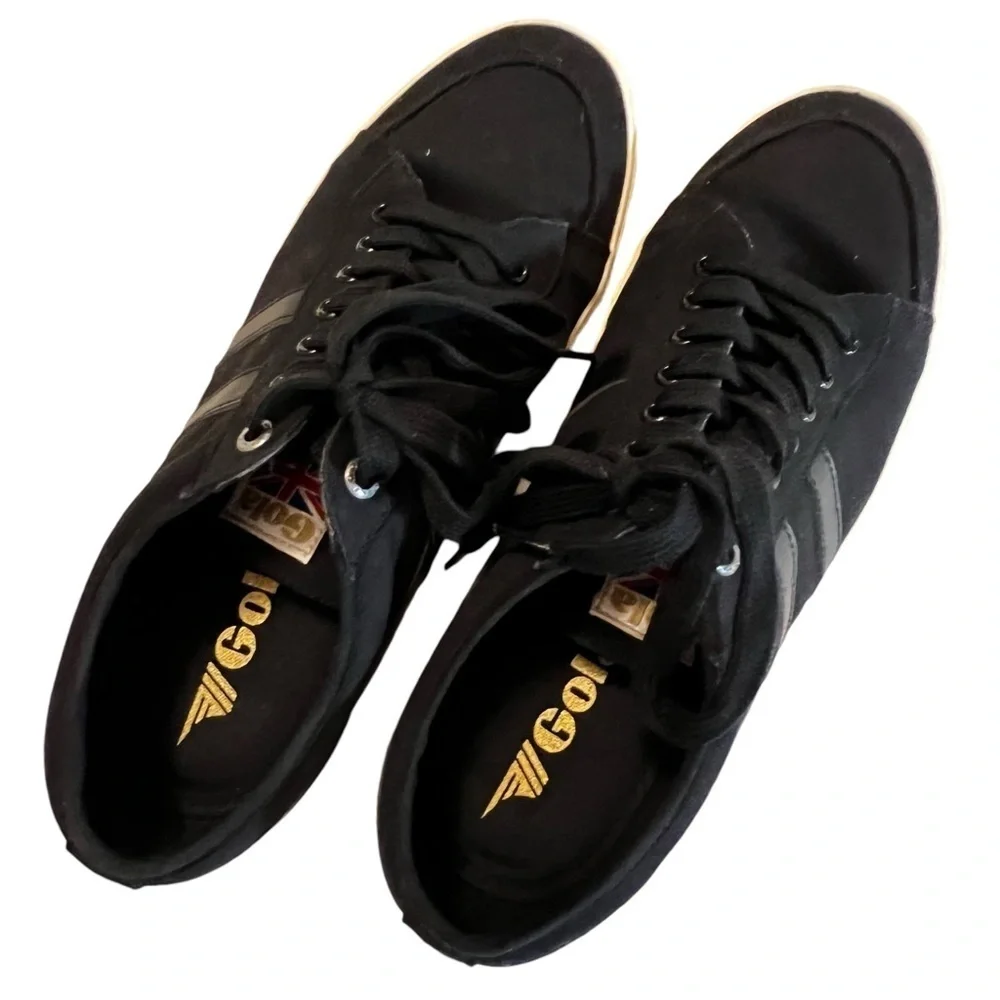 Gola Classics Men's Comet Plimsoll Sneakers Black/Black/Off White Vegan 10